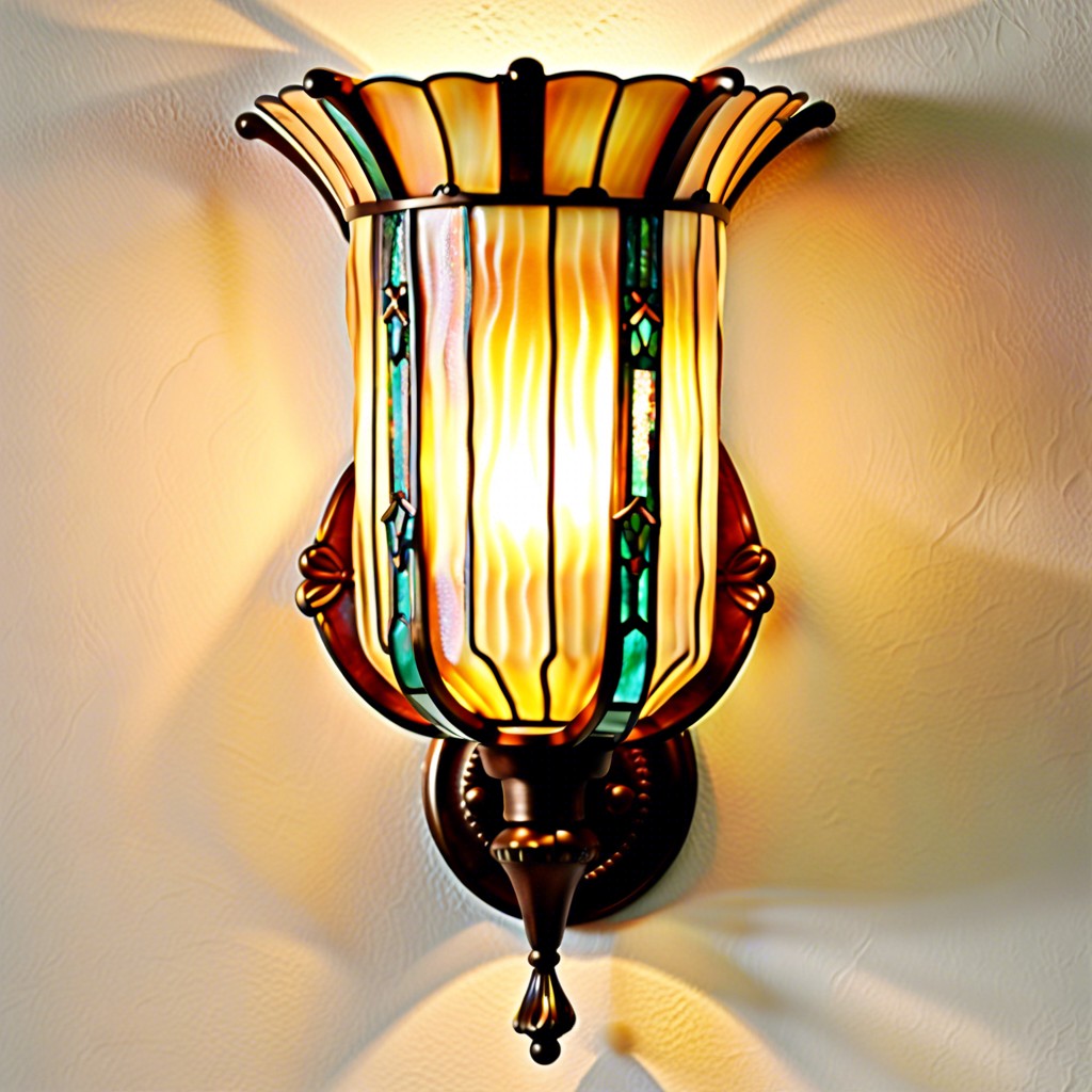 tiffany style fluted sconce