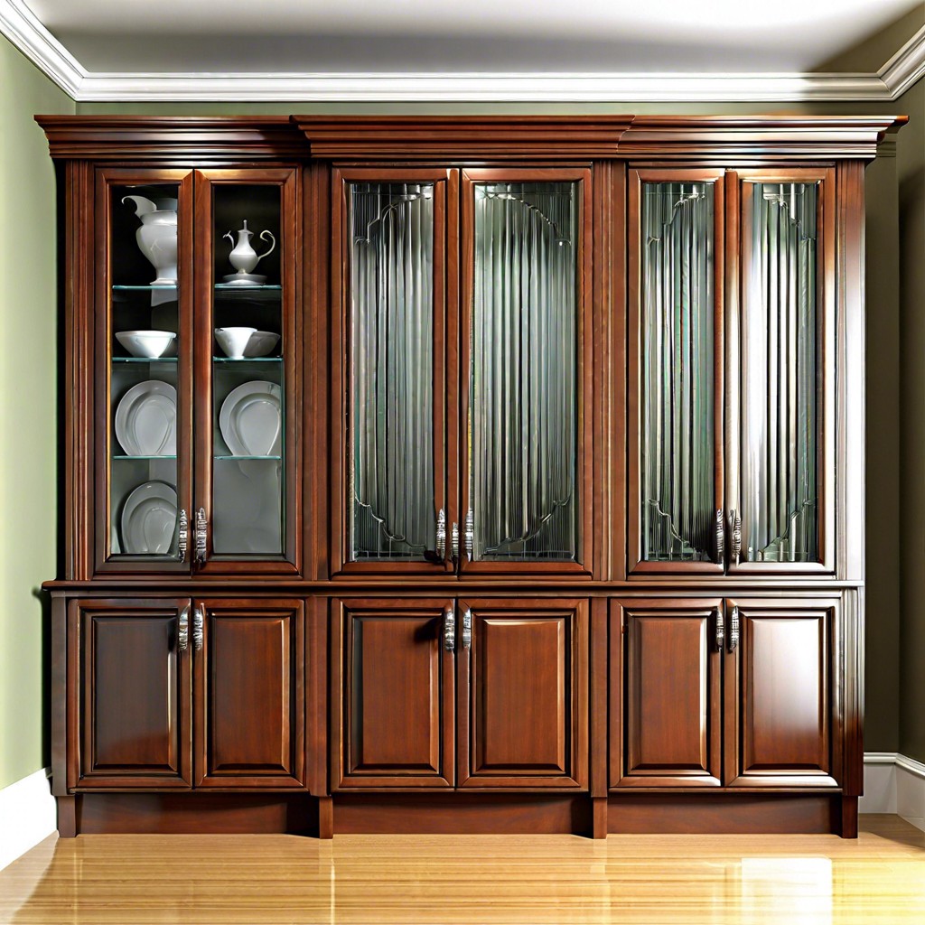 traditional fluted glass cabinet door