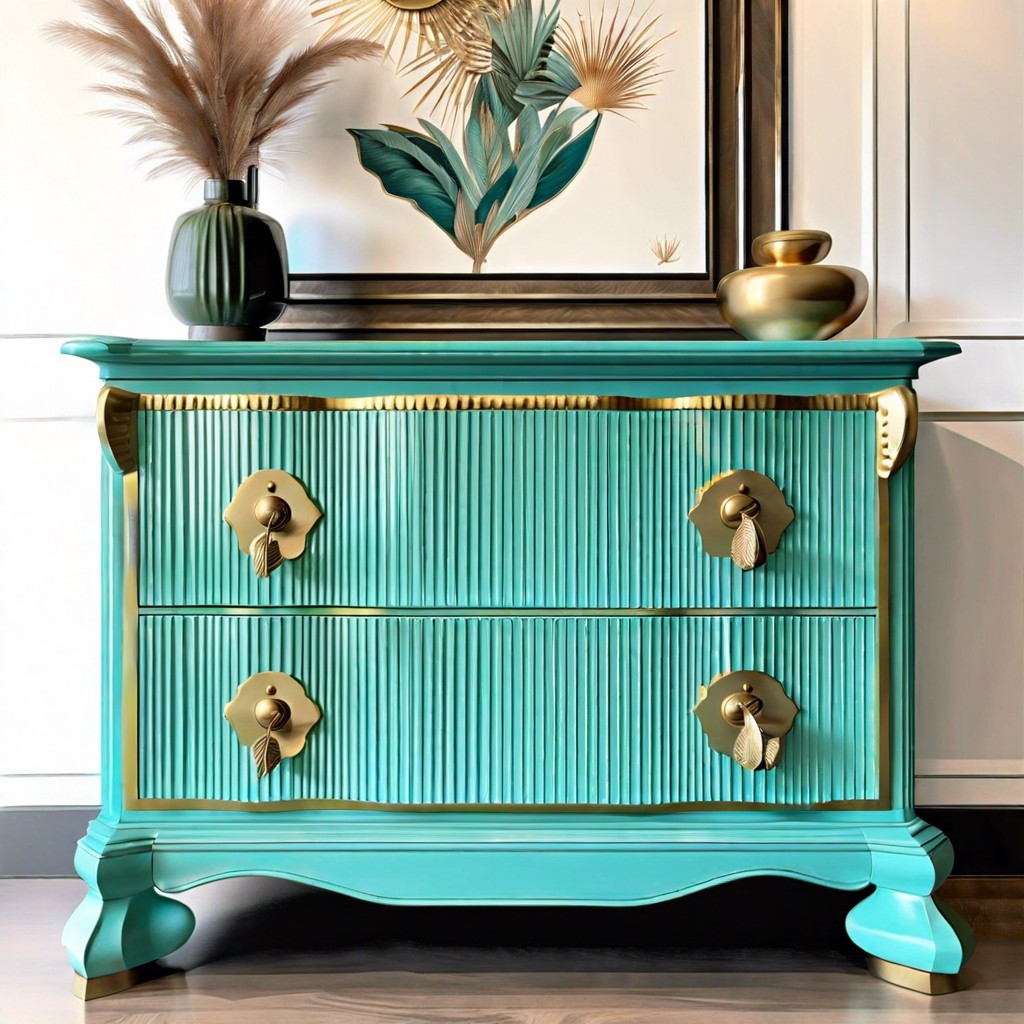 turquoise fluted dresser