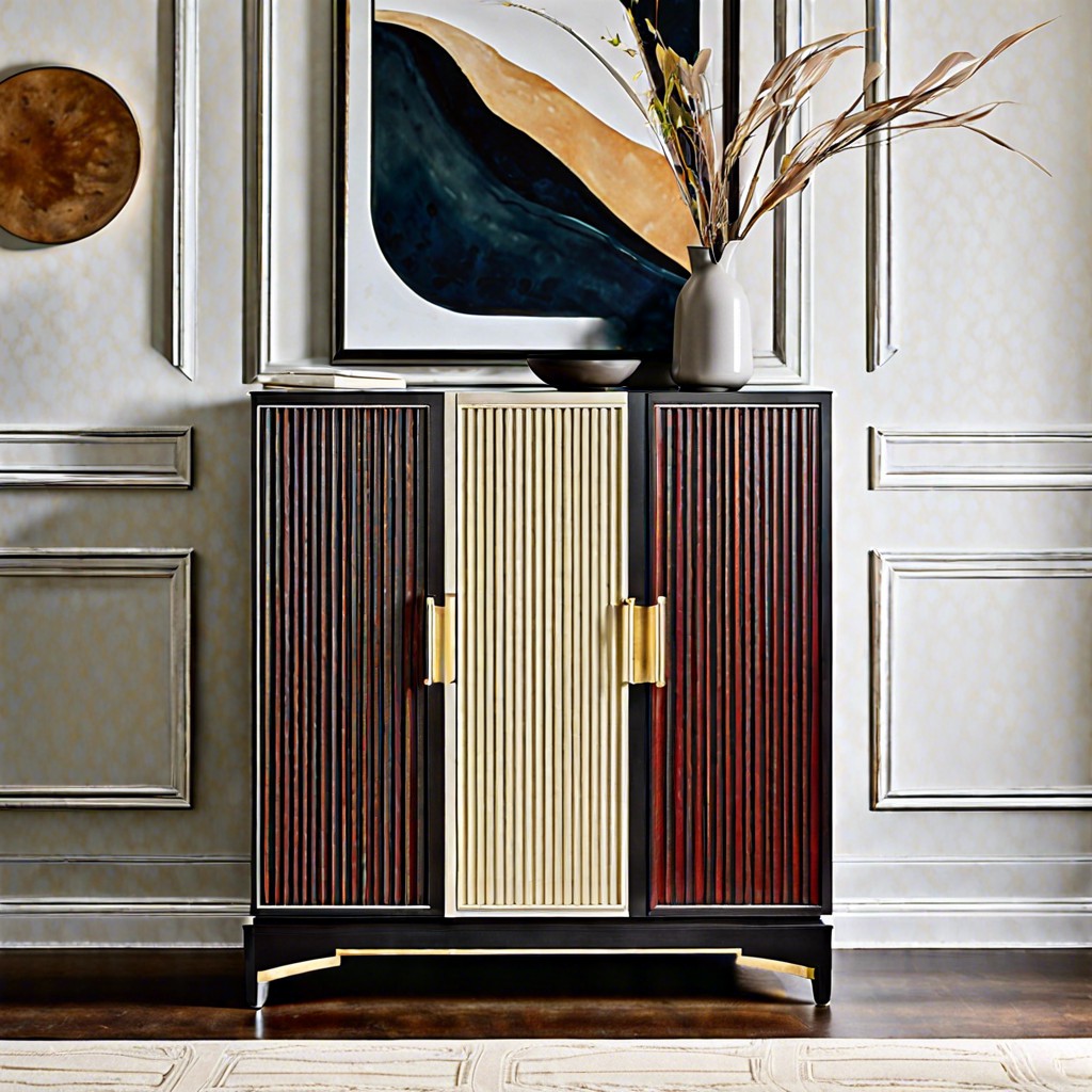 two tone fluted credenza for contrast