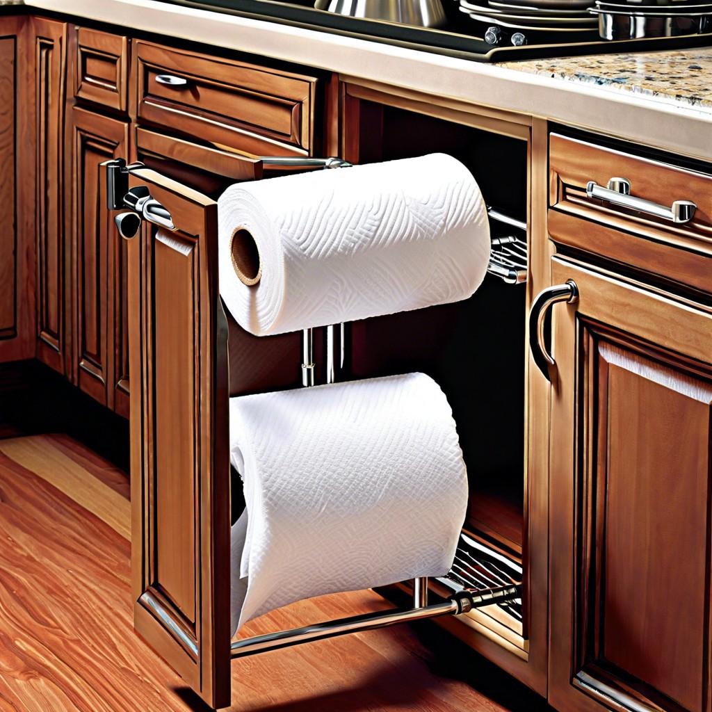under sink mounted paper towel holder