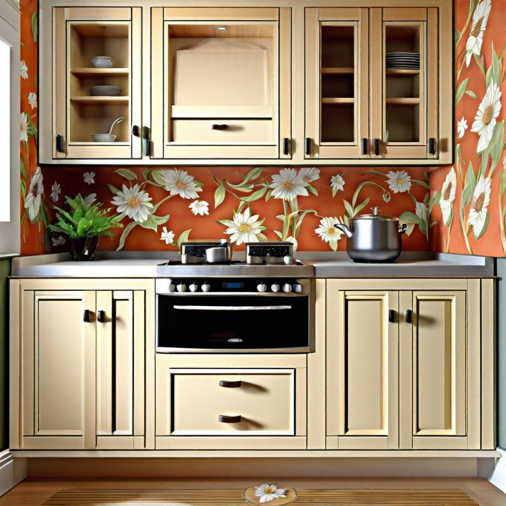 use wallpaper inserts for cabinet doors