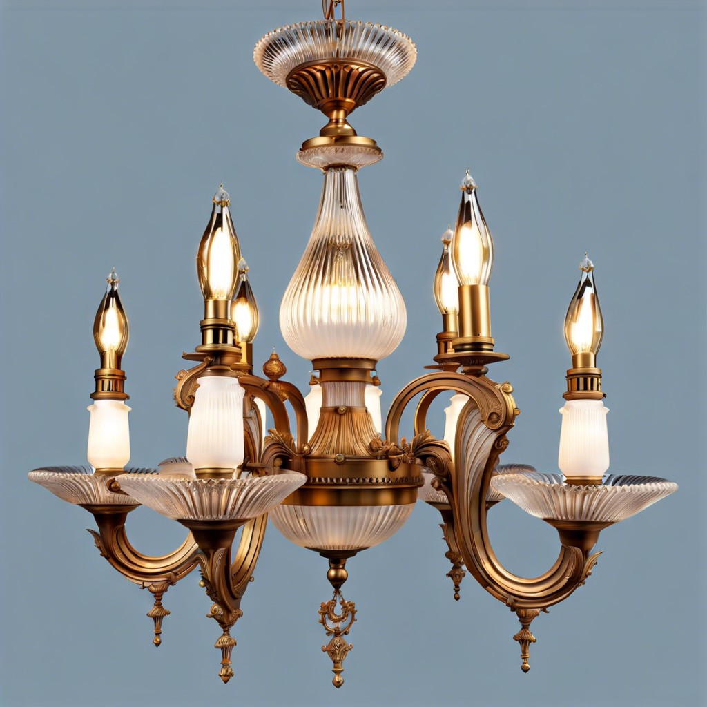 victorian style fluted glass chandelier