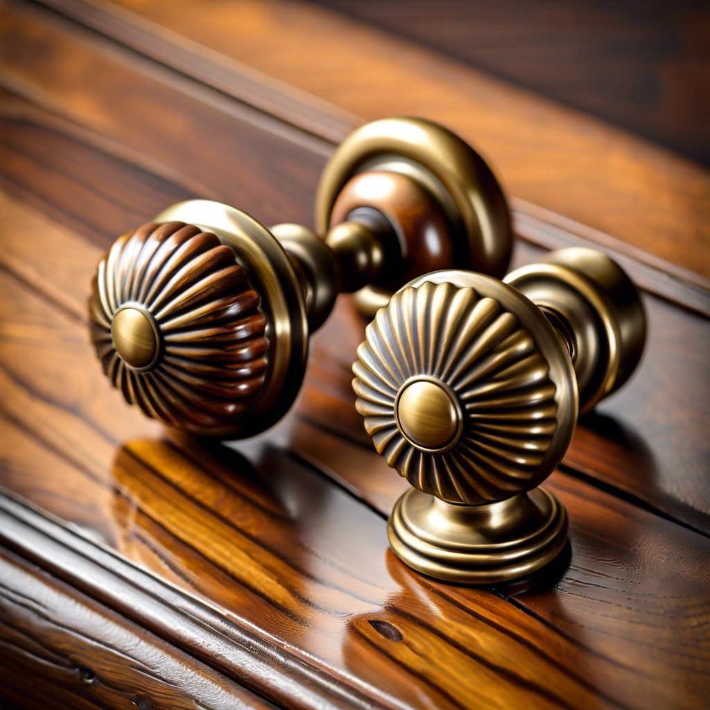vintage brass fluted knobs