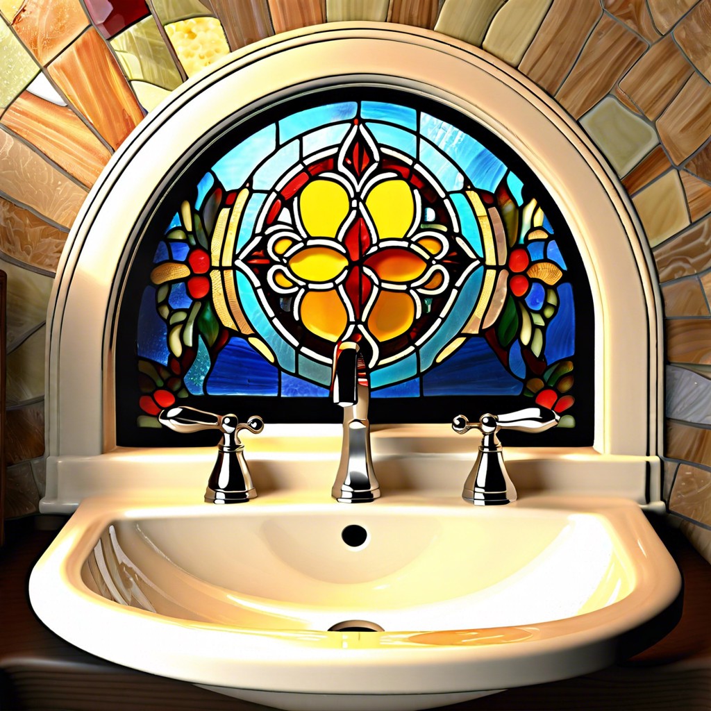 vintage charm incorporating reclaimed stained glass from antique windows