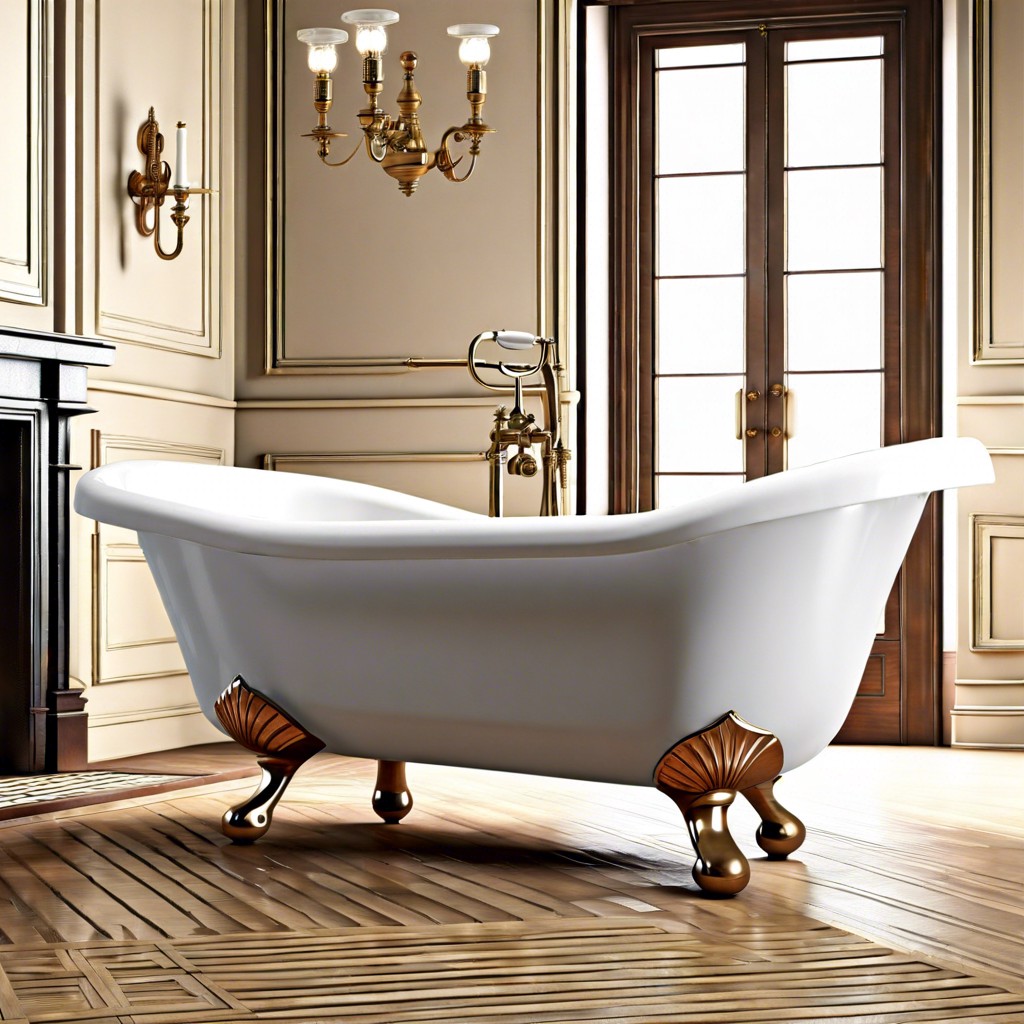 vintage style fluted clawfoot bathtub