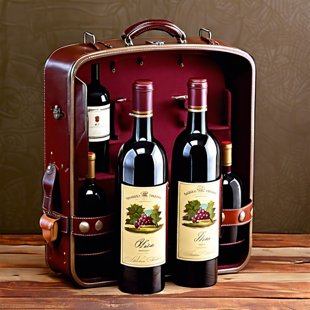 vintage suitcase wine caddy