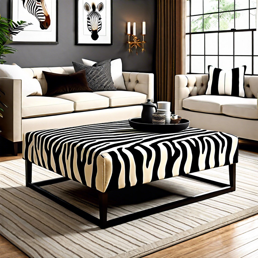 zebra stripe ottoman coffee table