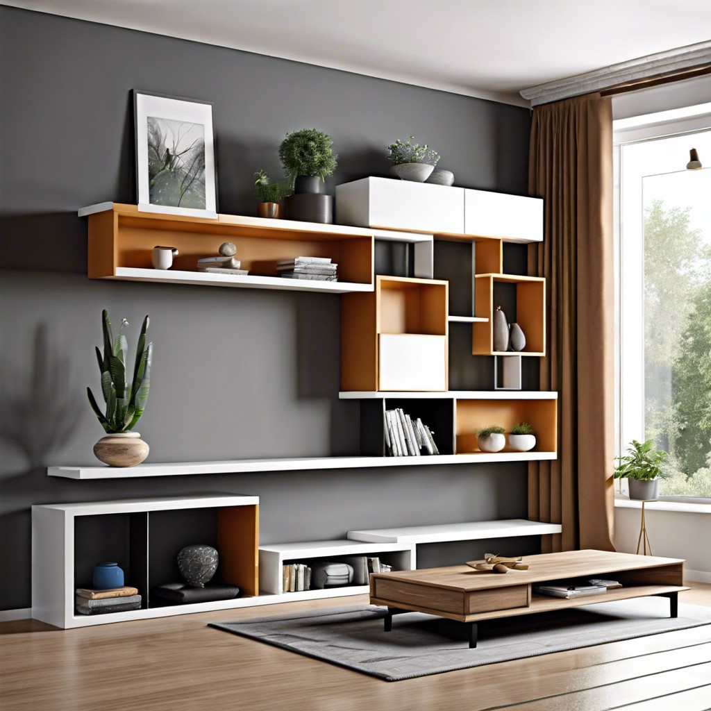 asymmetrical shelves