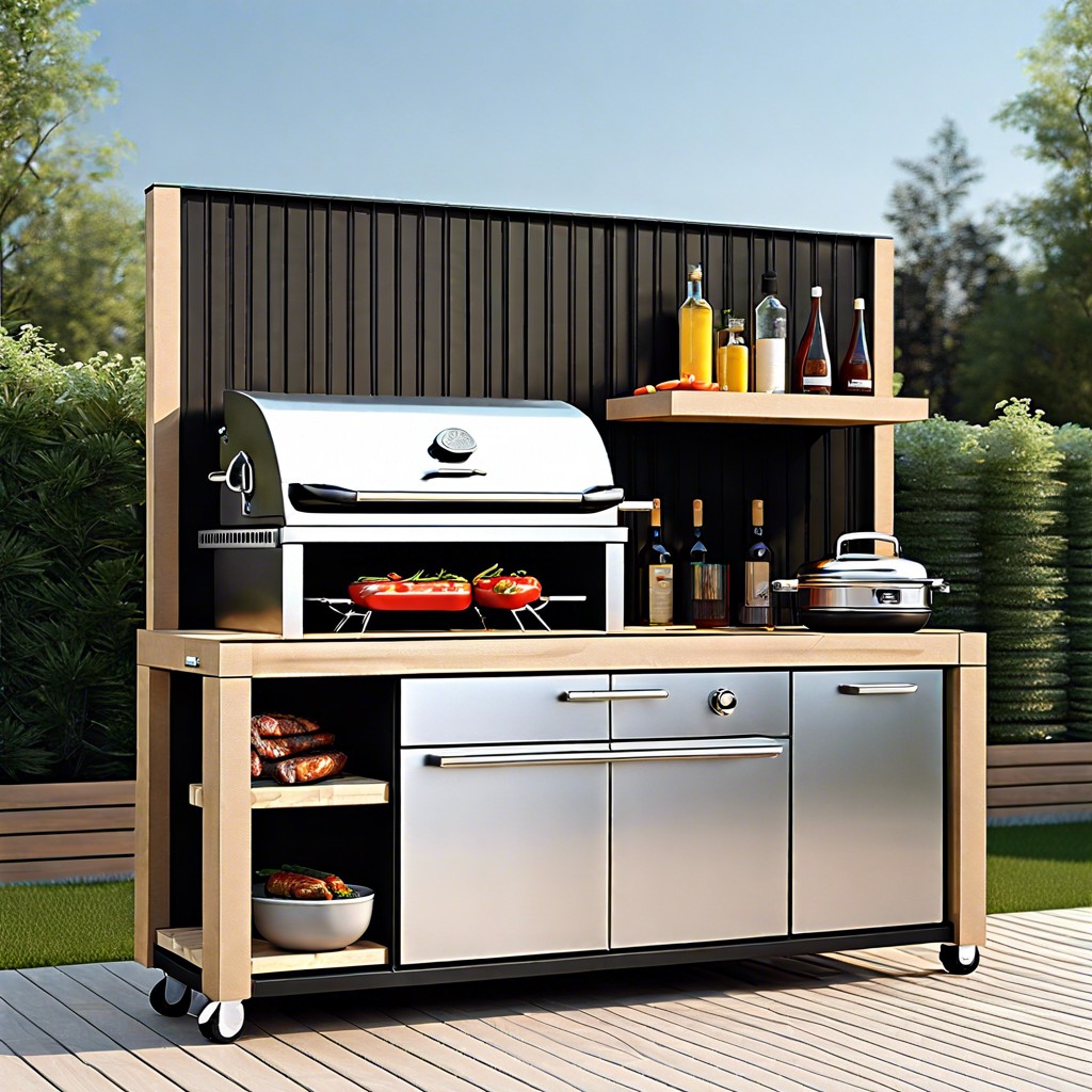 bbq grill station cabinet