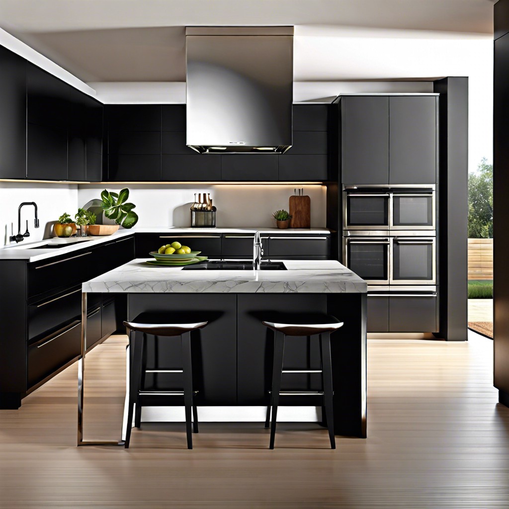 black with stainless steel accents