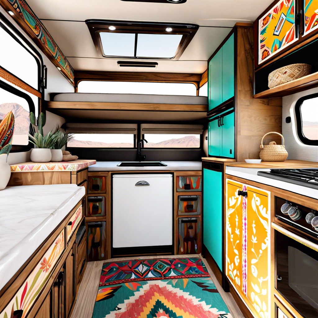bohemian with colorful decals