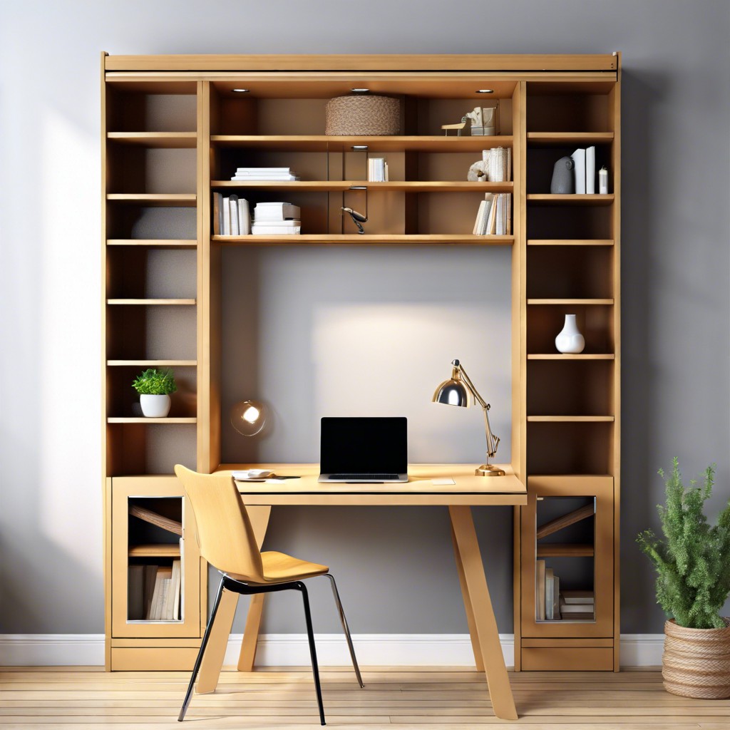 bookcase with fold down desk