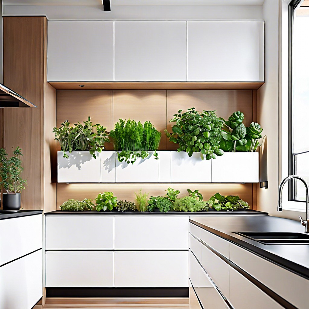 boxed indoor herb garden