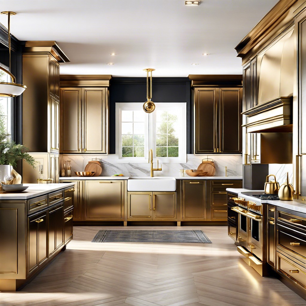 brass accents for a luxurious feel