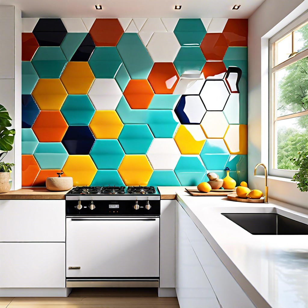 bright colorful geometric tiles