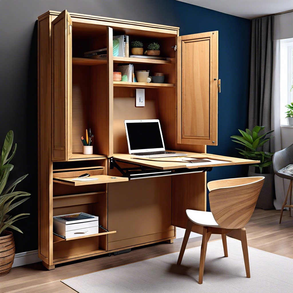 cabinet desk transform a cabinet into a fold out desk space