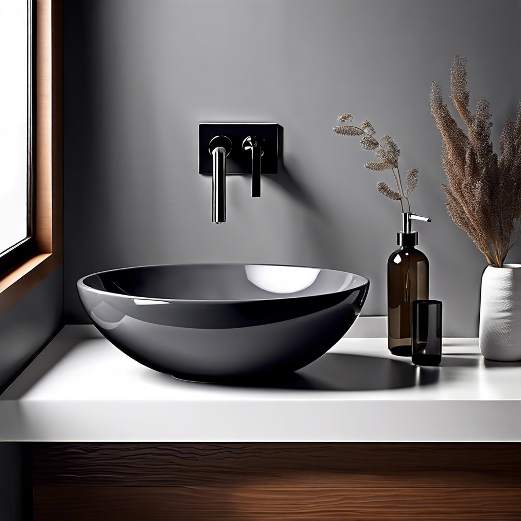 charcoal gray vessel sink