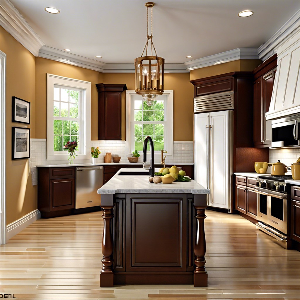 classic dentil molding for a traditional kitchen