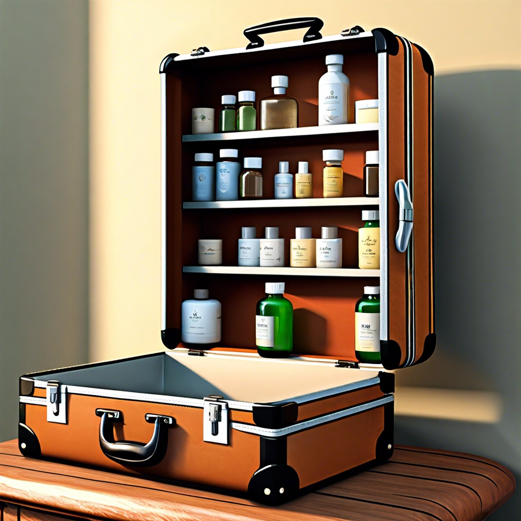convert an old suitcase into a wall mounted medicine cabinet