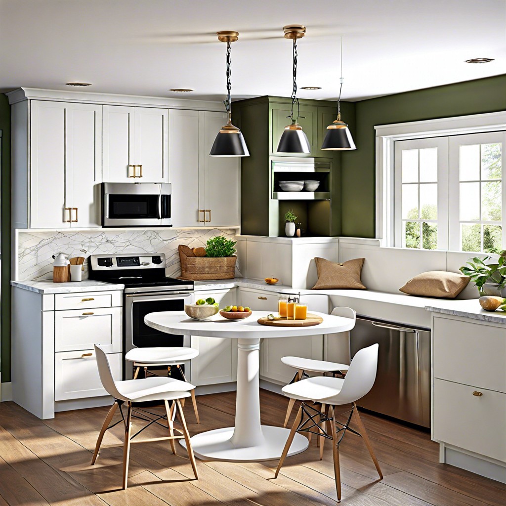 corner sink with integrated breakfast nook