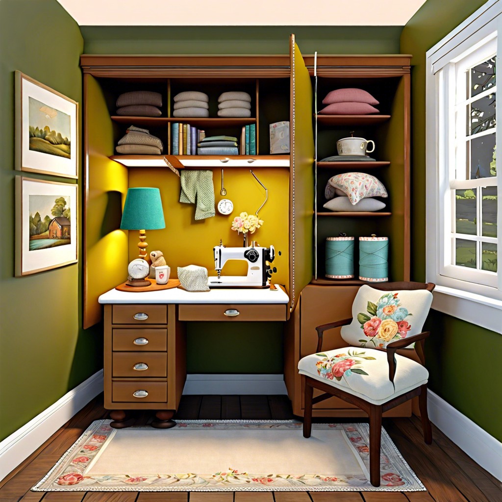 create a book nook with shelves for books and a reading space