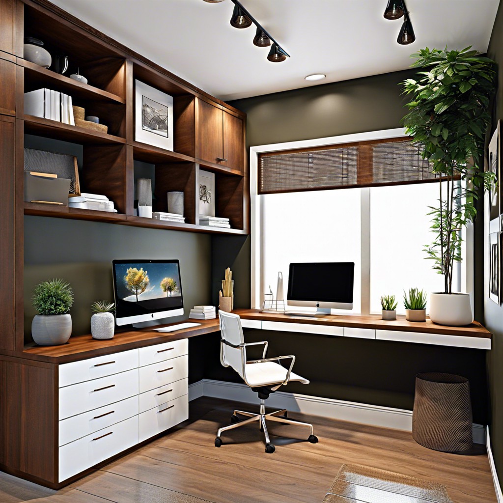 credenza desk with overhead hutches