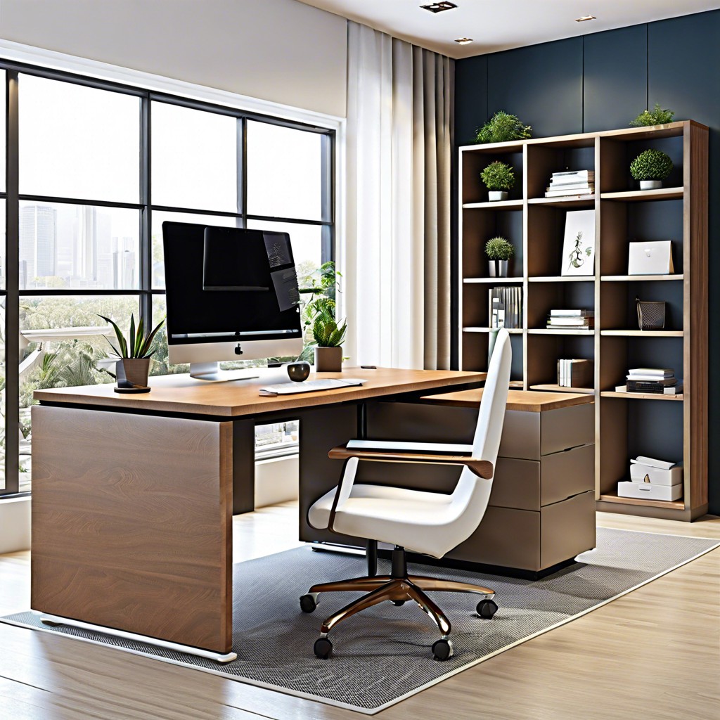 custom built in desks with overhead cabinets