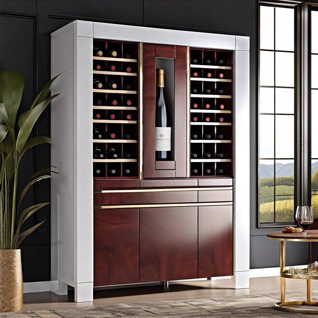 custom cabinet with wine slots