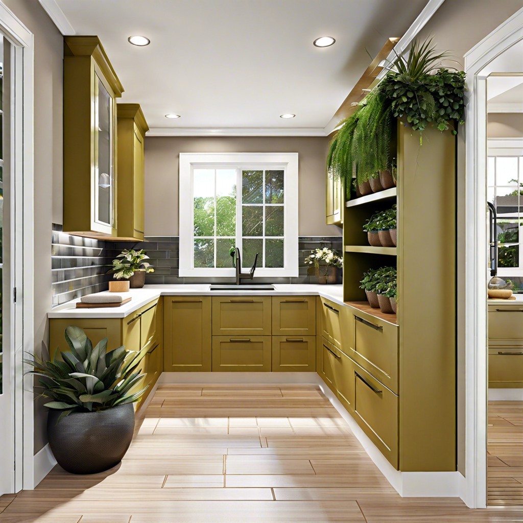 custom cabinets with built in planters for fresh herbs