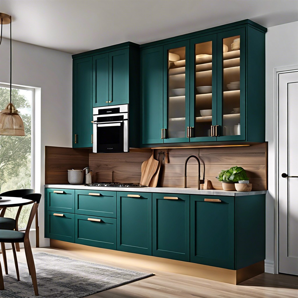 dark teal matte cabinets