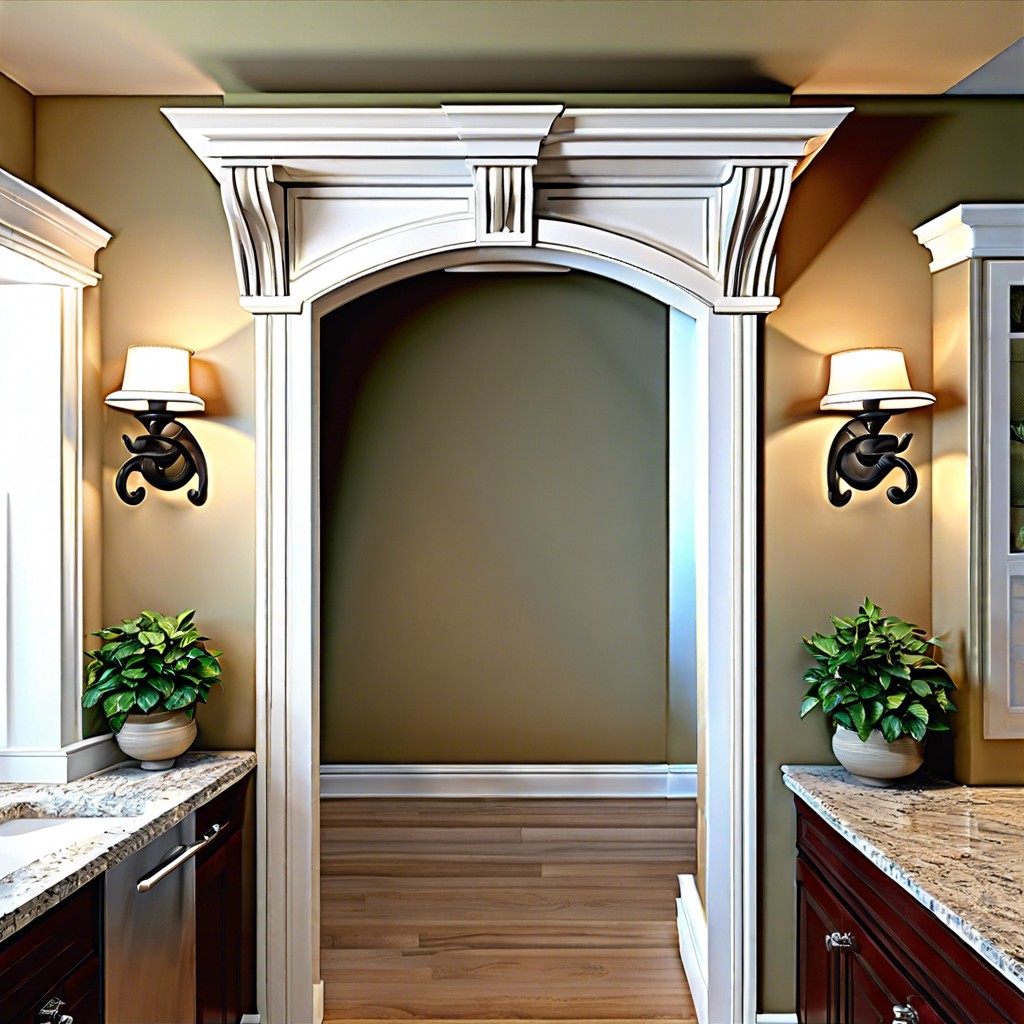 decorative corbels integrated with crown molding