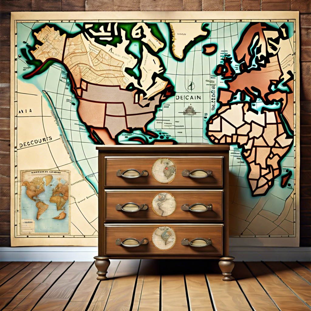 decoupage with vintage maps