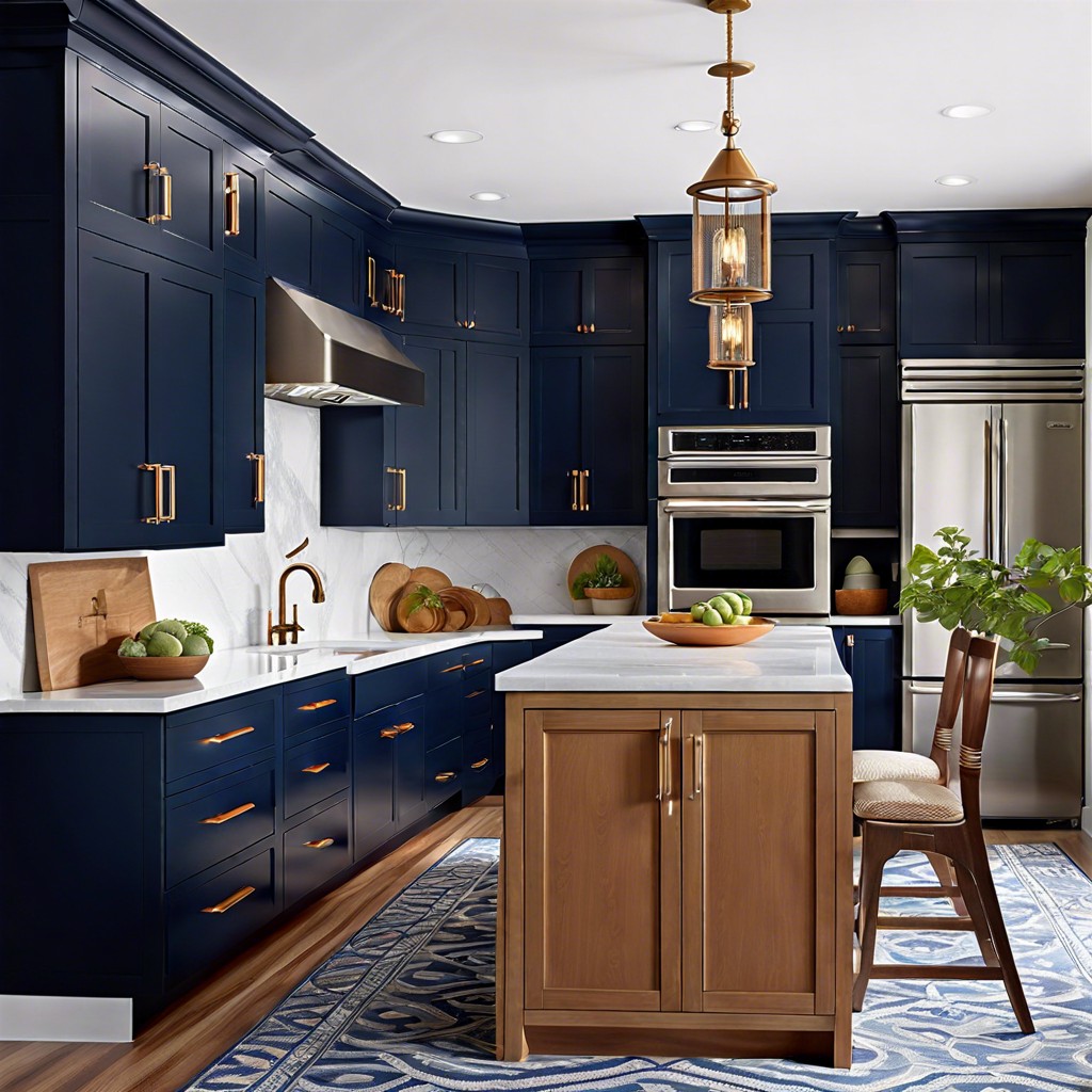 deep navy blue cabinets