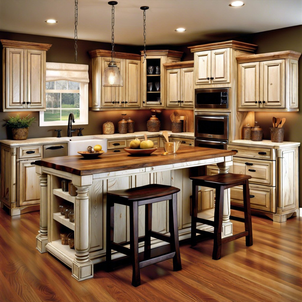 distressed white oak cabinets