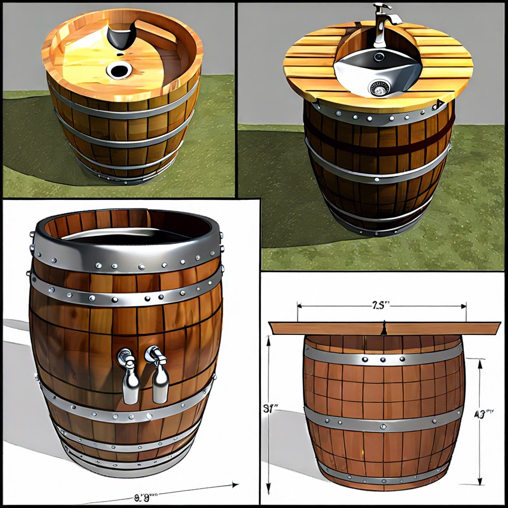diy wine barrel sink cabinet