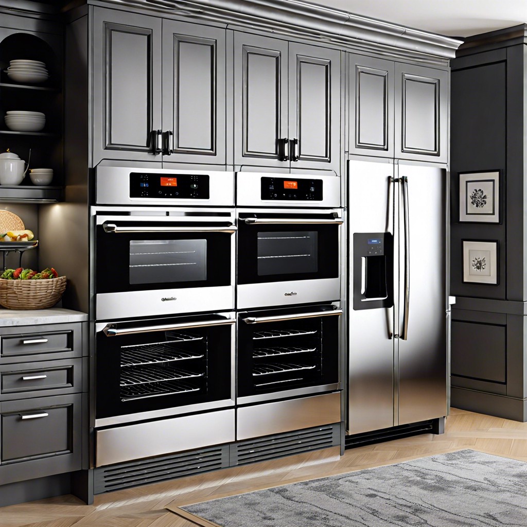 double oven cabinet with integrated cooling racks