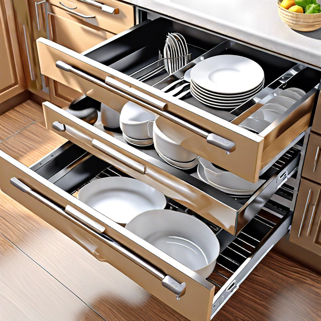 drawer peg system for dishes