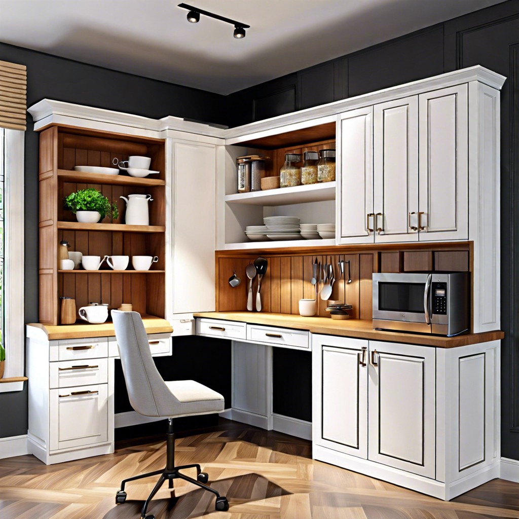 dual purpose kitchen office cabinet