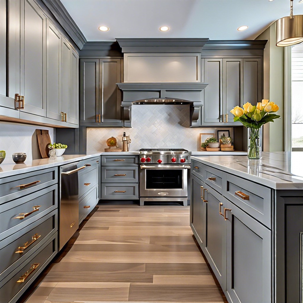 elegant gray with crown molding and detailed inlays