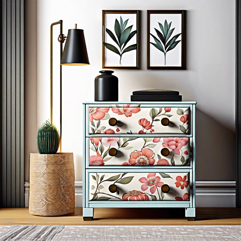 fabric upholstered drawers