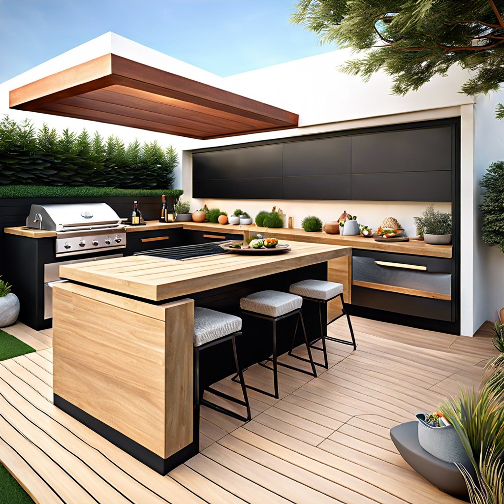 floating deck kitchen with sunken seating