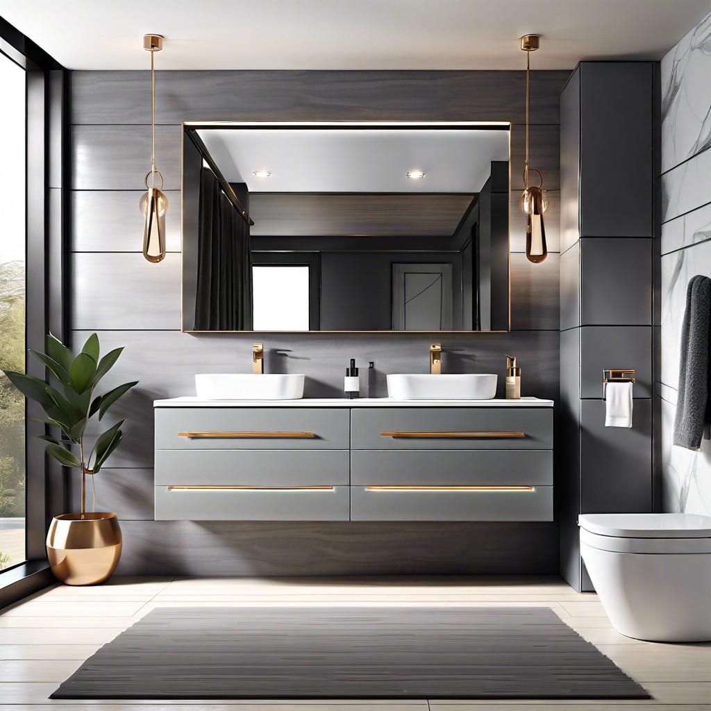 floating gray vanity