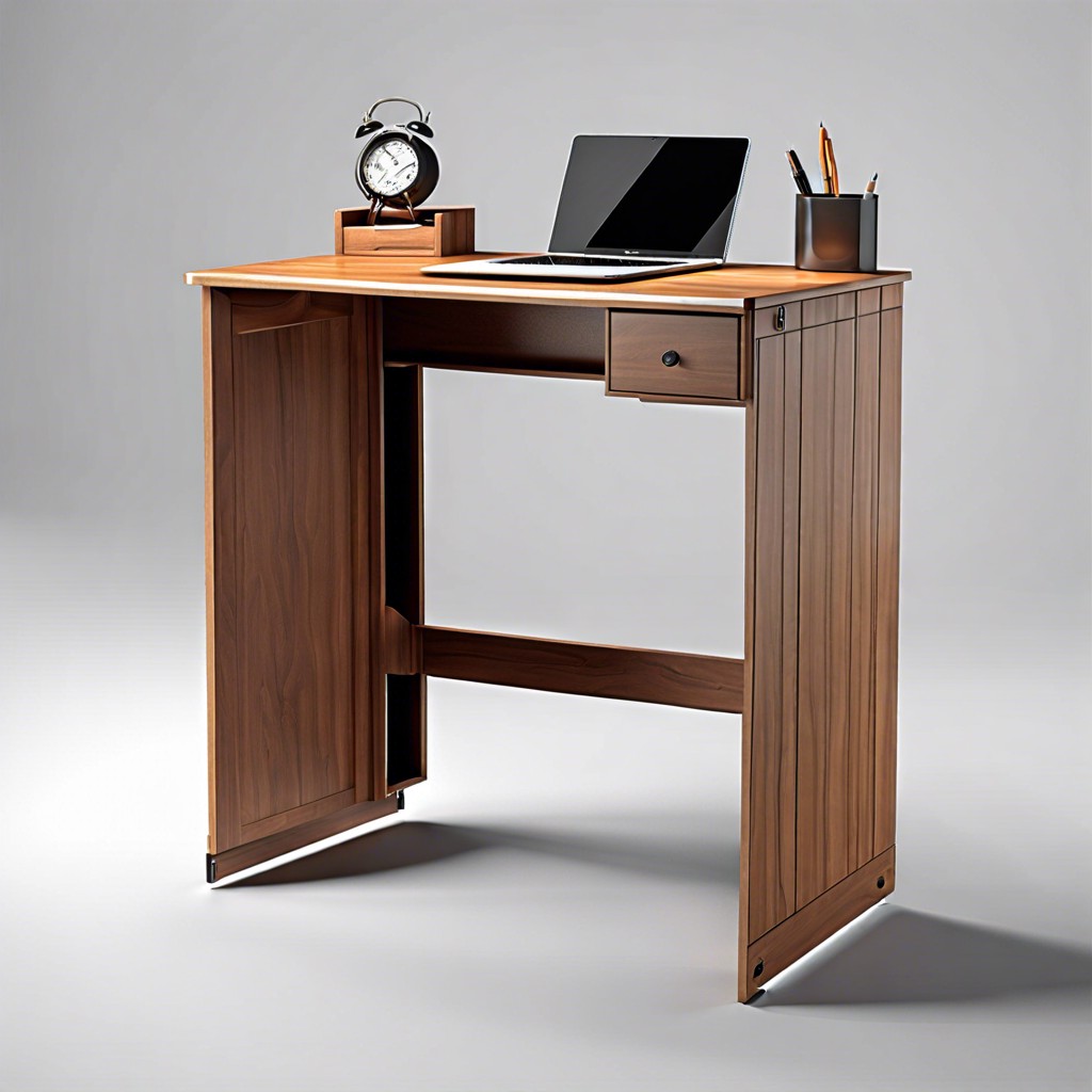 fold out desk with hidden storage