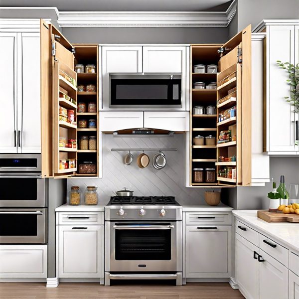 15 Over The Stove Cabinet Ideas To Maximize Your Kitchen Space Fold Out Pantry Shelves 600x600