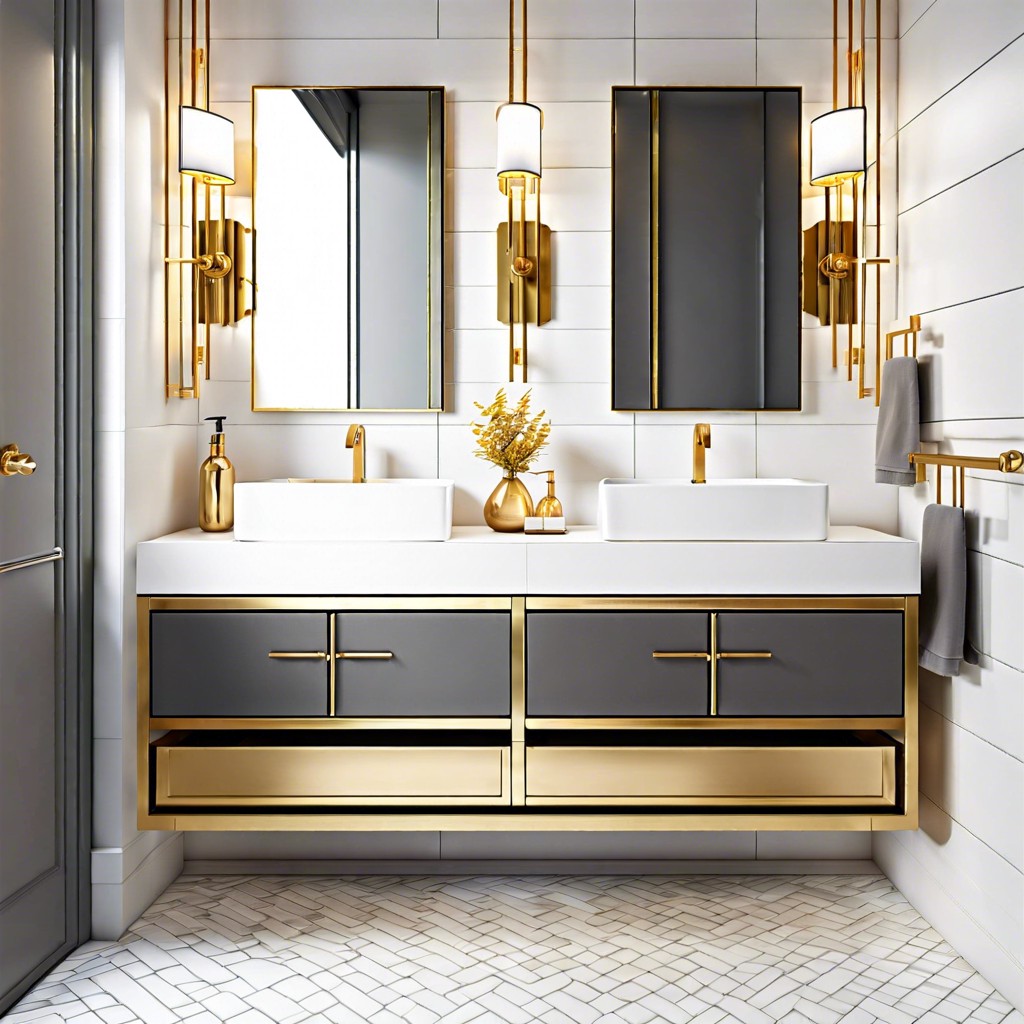 gold hardware and fixtures