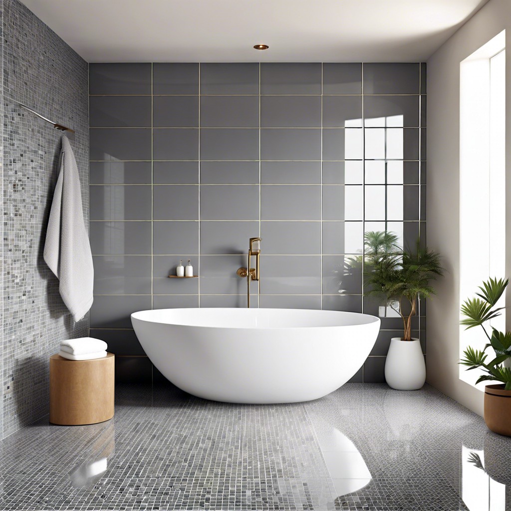 gray mosaic tile wall