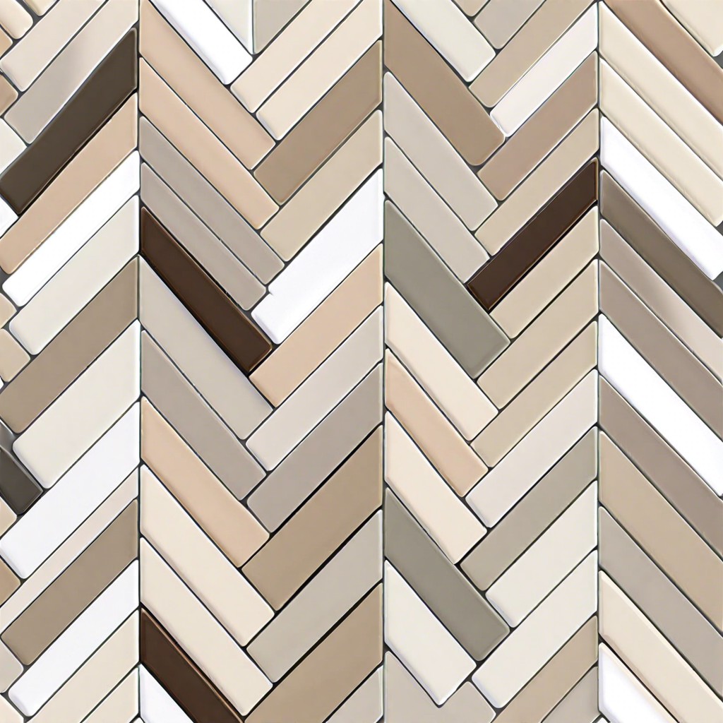 herringbone pattern in neutral colors