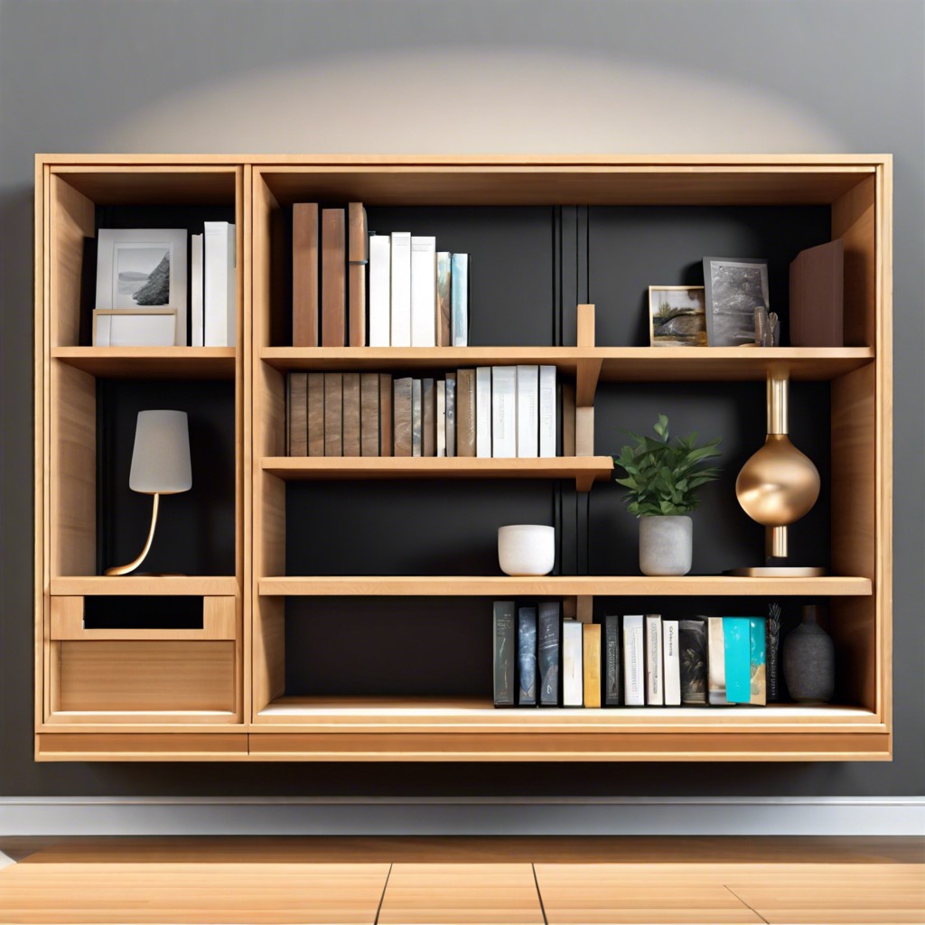 hidden pull out panel in a bookshelf