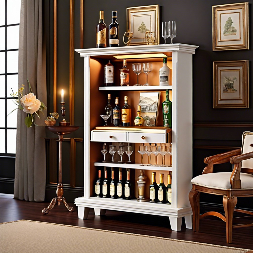 hollowed out bookcase bar